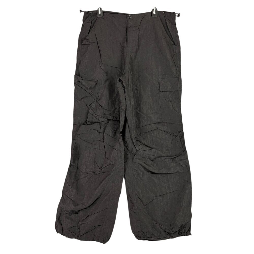 White Fox Pants Womens Small Black‎ Be The Moment Cargo Parachute Wide Leg Baggy